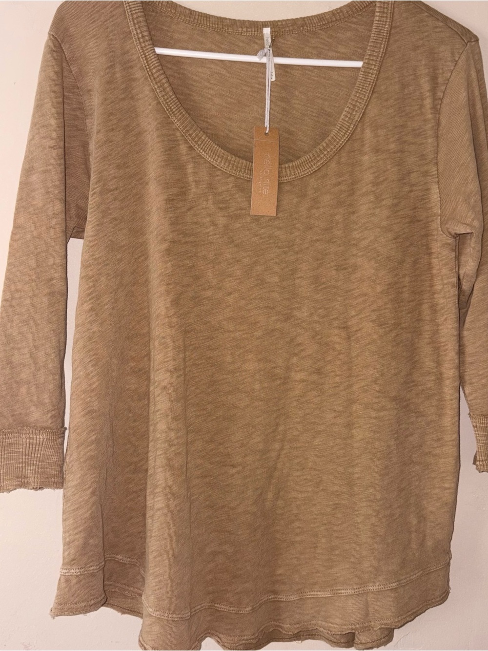 Hello nite mustard yellow scoop neck top S